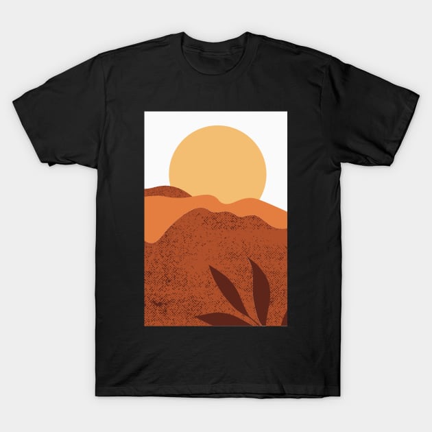 Landscape Art - Mountains Hiking - Sunset Adventure - Blue Lagoon - Seaside Art - Sunrise Mountains T-Shirt by waltzart